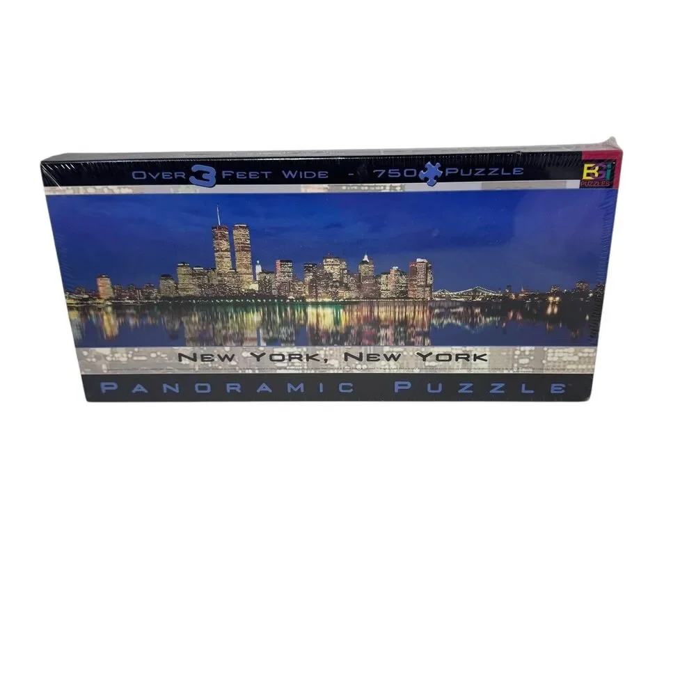 New York City At Night Panoramic Puzzle Buffalo Games 750 Pieces 3 Feet Long New